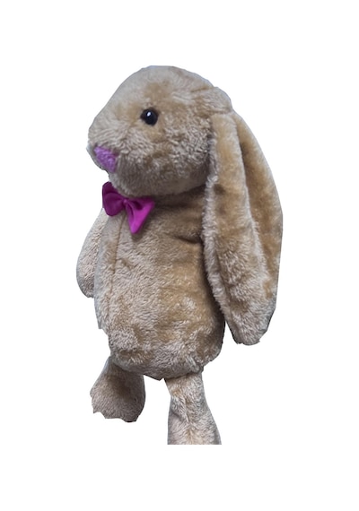 Uyku Arkadaşım Papyonlu Uzun Kulak Bunny Peluş Tavşan Kahverengi