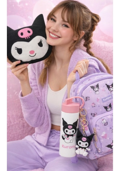 Kuromi Peluş Yastık Oyuncak Beyaz
