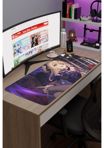Fischl Genshin Impact Anime Gacha V4 - 90x40 Xxl Gaming Mouse Pad Fare Altlığı