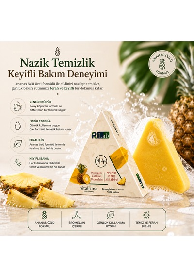 Ananas Özlü Sabun - Sıkılaştırıcı & Selülit Karşıtı Bakım, Bromelain Ve Kafein Etkili 100g
