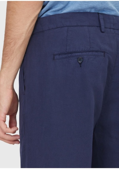 Ramsey Lacivert Düz Dokuma Relaxed Fit Casual Pamuk Karışımlı Pantolon