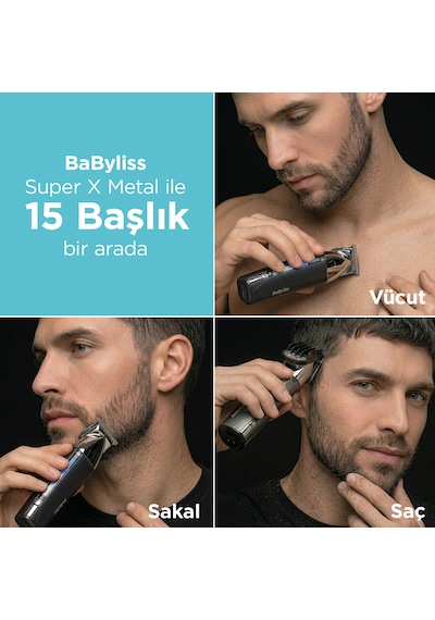 Babyliss MT996E Super X Metal 14 Başlıklı Lityum Yüz & Vücut Bakım Kiti