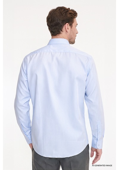 Ac&co Erkek Acık Mavı Non-ıron Ütü Gerektirmeyen %100 Pamuk Slim Fit Dar Kesim Klasik Yaka Gömlek