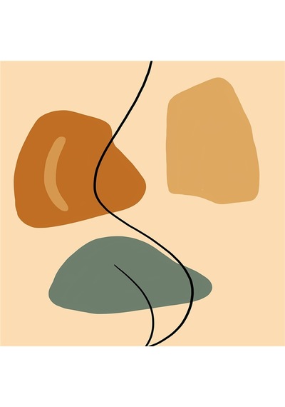 Tasarım Figür Line Art Ve Objeler Doğal Taş Bardak Altlığı 4'lü Set - Natural Stone Coasters - Taş Beyaz