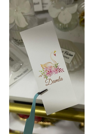 Yenidoğan Çikolata Etiketi Tam Kapama 3,5x9 Cm 28 Adet Kişiye Özel - Arletikettasarım Beyaz