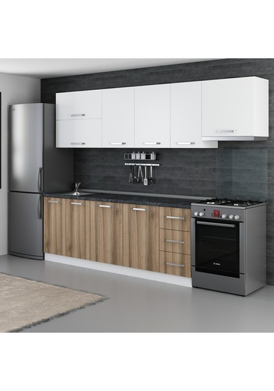 Minar 280 Cm Mutfak Dolabı Beyaz Dore 280-D7 Beyaz