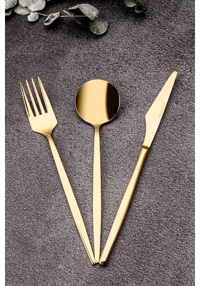 Weyne Mango Kitchen Victoria Gold Çelik Paslanmaz 6 Kişilik 36 Parça Çatal Kaşık Bıçak Takımı 18/10 304 Inox