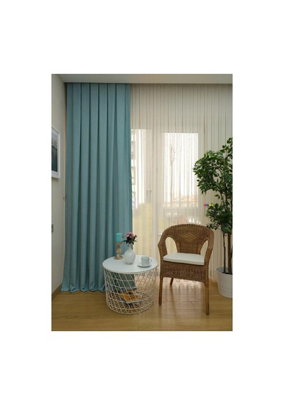 Ev Depo Home Taç Mint Düz Renk Soft Fon Perde Pilesiz Düz Dikim Ekstrafor Büzgü Tek Kanat Tacekssoftfonperde001, Mint, 100 X 260 Çok Renkli