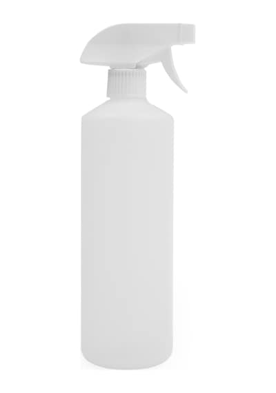 100 Adet - 750ml Plastik Şeffaf Boş Şişe, Beyaz Triger Sprey Aparatlı