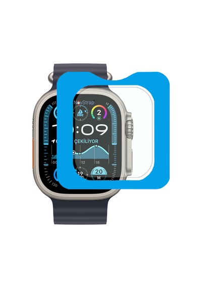 Novstrap  Watch Ultra / Ultra 2 İle Uyumlu Ekran Koruyucu Temperli Cam Kolay Uygulama Aparatlı