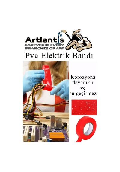 Artlantis Renkli Elektrik Bandı 5 Adet Pvc İzolo Bant Elektrikçi Bandı Su Geçirmez Isıya Dayanıklı Yalıtım Ban Genel