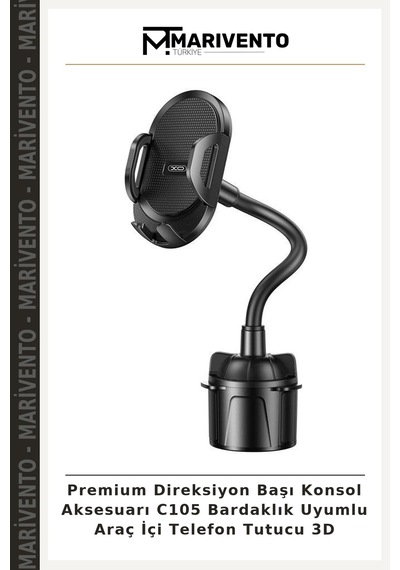 Premium Direksiyon Başı Konsol Aksesuarı C105 Bardaklık Uyumlu Araç İçi Telefon Tutucu 3d