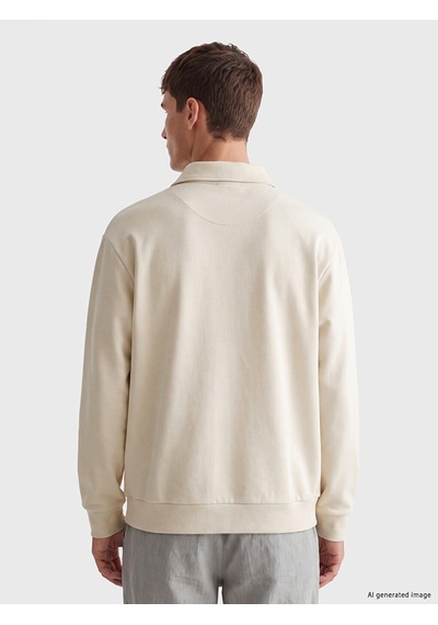Lcw Vision Bej Polo Yaka Erkek Sweatshirt