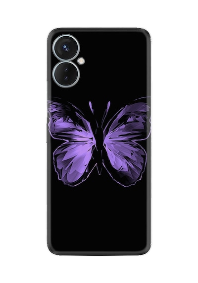 Tecno Spark 9t Kılıf Resimli Desenli Silikon Platinium Series Black Butterfly 1879