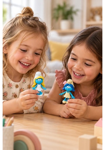 Lisanslı Orjinal Şirinler Kayıp Köy Şirine Ve Smurfblossom 2 Li Eğlenceli Figür Seti