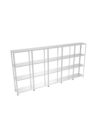 Raf Burada  4 Katlı 5'li Galvaniz Çelik Raf - Depo, Arşiv, Kiler, Dosya, Market Rafı-31x60 cm-100 cm-0.70 mm