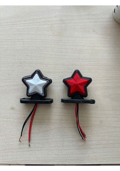 Drd Mini Yıldız Takoz Lamba Beyaz - Kırmızı