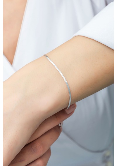 Azuris Silver Azuris Silver 925k Gümüş Sepantin Zincir Bileklik Gümüş