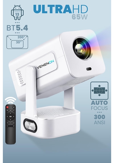 Profesyonel Akıllı Sinema Projeksiyon Cihazı Projektör Ekran Yansıtma Wifi Bluetooth 5.4 Sinema 602