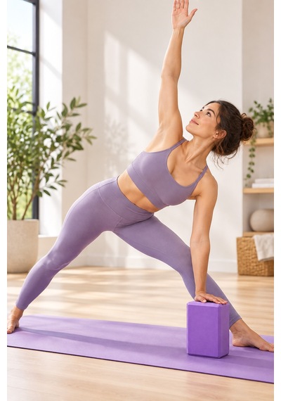 1 Adet Yoga Bloğu Eva Yüksek Yoğunluklu Yoga Block Köpük Pilates Yoga Blok Çok Renkli