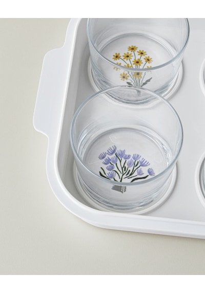 English Home Floral Garden Melamin 4'lü Kahvaltılık 24,5x21,5 Cm Renkli Çok Renkli