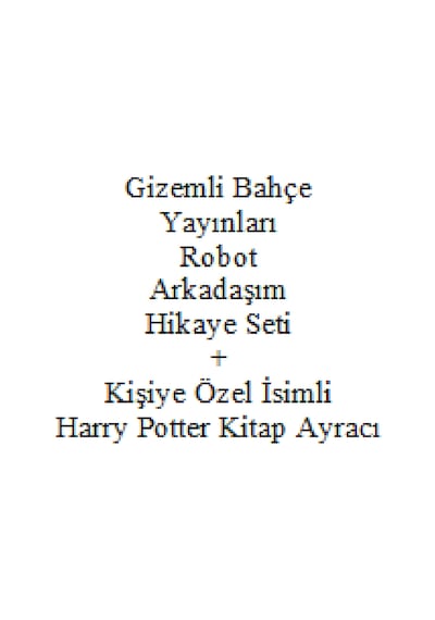 2. 3. Sınıf Hikaye Kitabı Seti Gizemli Bahçe Yayınları Robot Arkadaşım + Kişiye Özel İsimli Harry Potter Kitap Ayracı