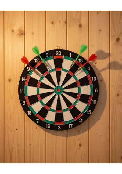 Ev Ve Ofis İçin 17 İnç Dart Tahtası Seti 4 Adet Dart Oku Dahil - Lisinya Standart