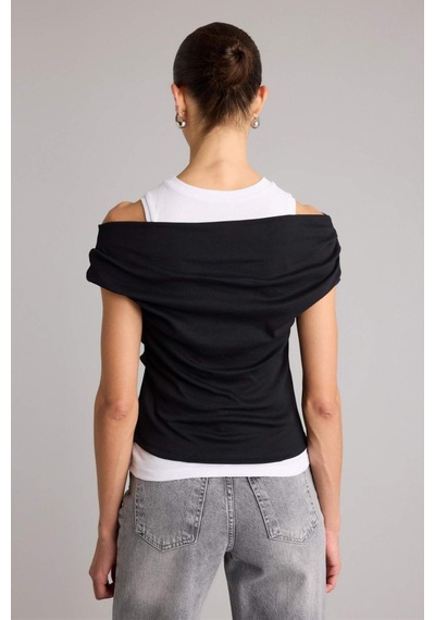 Defacto 26y801002342 Siyah Kadın T-shirt G9546ax/bk81