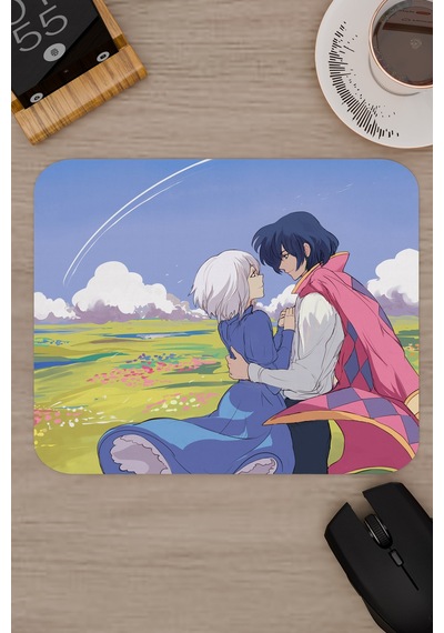 Howl's Moving Castle Kaymaz Dikişli Kauçuk Oyuncu Mousepad V1 - 22x18 Gaming Mouse Pad Fare Altlığı