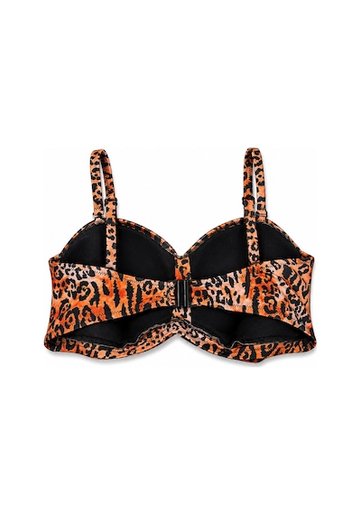 Büyük Beden Straplez Ayarlanabilir İnce Askılı Desenli Kadın Bikini Üst Leopar