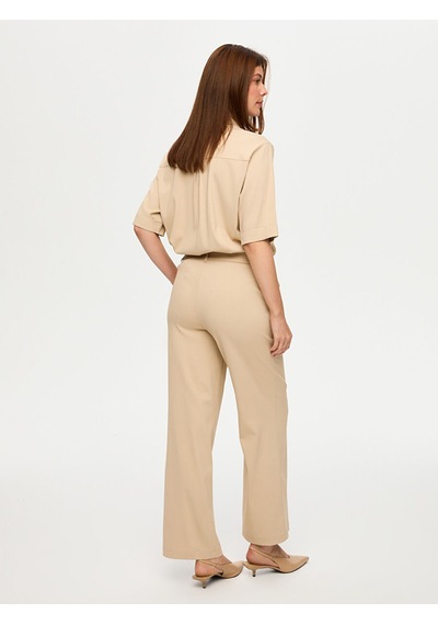 Cep Detaylı Wide Leg Fit Viskon Pantolon S26pnt027 Us26pnt02734 Bej