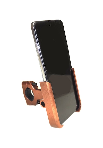 Gidon Bağlantılı Full Alüminyum Gövdeli Motosiklet Bisiklet Telefon Tutucu Bakır