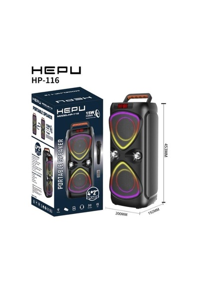 Hepu Hp-116 Taşınabilir Bluetooth Hoparlör 2 4 Hoparlör 15w Güç Rgb Işık Tws Destekli