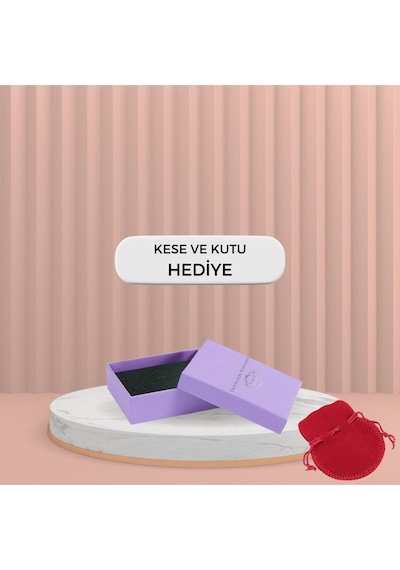 Madam Matmazel Zirkon Taşlı Kar Tanesi Gümüş Kadın Kolye, 925 Ayar, Hediye Paketli