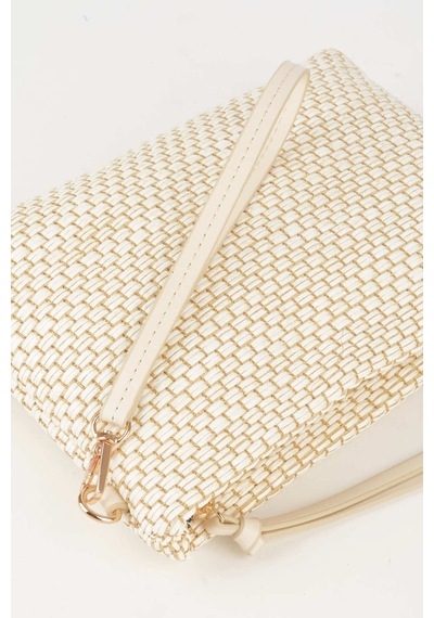 Vivaq Kadın Bellis Hasır Krem Astarlı Suni Deri Bilek Askılı Portföy El Ve Clutch Çanta