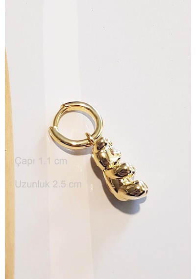 Tekli İthal Baby Jelibon Gold Gümüş Küpe-8127
