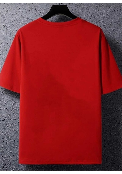 Kozia Outdoors Malkoçbey Cep Detay Baskılı Oversize Unisex Basic T-şhirt Kırmızı Kirmizi