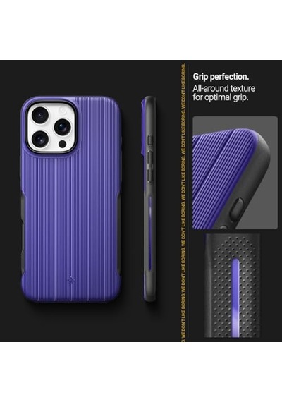 Pro Max Magsafe Kılıf Dual Grip Mag Hava Kanalı Teknolojisi Askeri Sınıf Koruma Braided Blue Dokulu Yüzey Kapak - Diğer