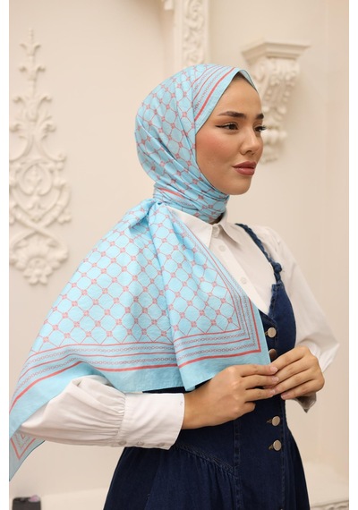 Silk Home Olinda Şal - 49005 - 09 Mavi Turuncu - Mavi Turuncu