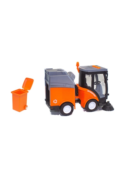 1:16 Sürtmeli Işıklı Ve Sesli Oyuncak Sokak Süpürme Aracı - Şehir Temizlik Çöp Kamyonu 20 Cm