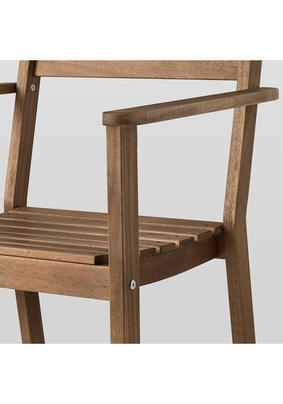 Ikea Askholmen Kolçaklı Sandalye, Koyu Kahve, Mindersiz Koyu Kahverengi