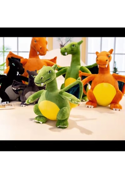 Pokemon Charizard Peluş Oyuncak 25cm Charizard Pokemon Peluş Figür Yeşil Ejderha Diğer