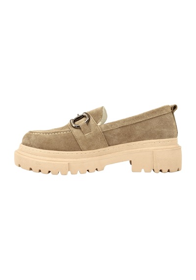 Hobby Ayakkabı Hobby 26114s Hakiki Süet Deri Kadın Loafer Ayakkabı Bej
