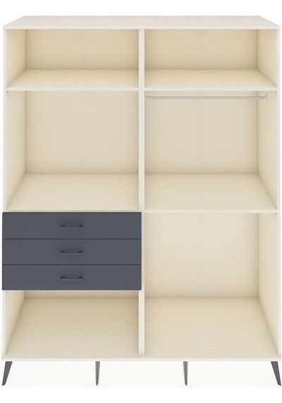 Kronos Gardrop 4 Raflı 3 Çekmeceli 2 Askılı 176x59x221 Aytaşı-aytaşı/antrasit Beyaz Kronos Gardrop 4 Raflı 3 Çekmeceli 2 Askılı 176x59x221 Aytaşı-aytaşı/antrasit Beyaz