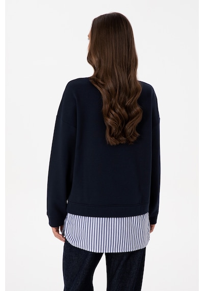 U.S. Polo Assn. Kadın Lacivert Gömlek Detaylı Bisiklet Yaka Sweatshirt 50314211-VR033