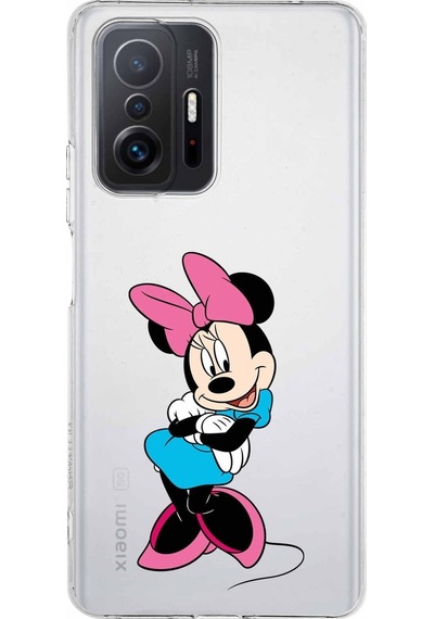 Xiaomi Mi 11t Kamera Korumalı Kapak Minnie Mouse Tasarımlı Şeffaf Kılıf Şeffaf