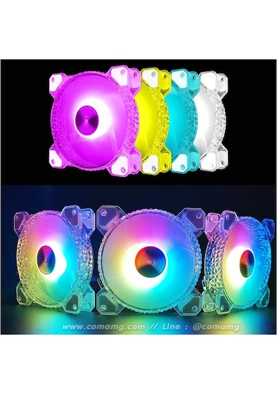 Coolmoon 12cm Rgb P Kasa Fanı Kristal Elmas Yüzey - 6pin Soğutucu Fan Kontrolcü Olmadan Çalışmaz