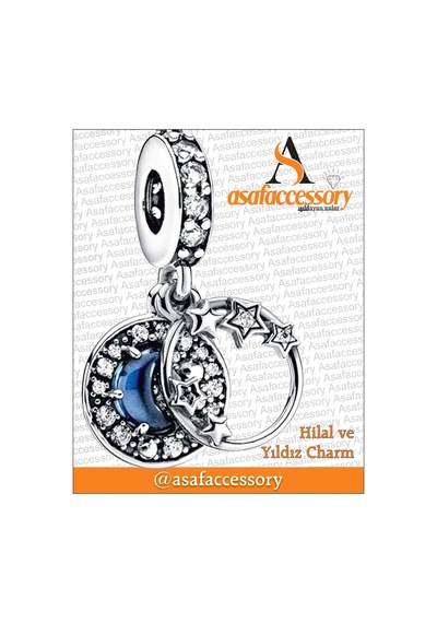 Hilal Ve Yıldızlar Charm Gümüş