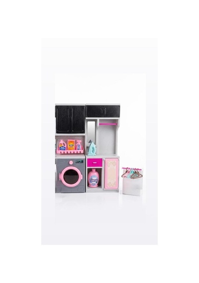 Dev Boy 4 Modüllü Oyuncak Banyo Seti 50x32 Cm - Çamaşır Makinesi, Duş Ve Gardırop Bir Arada