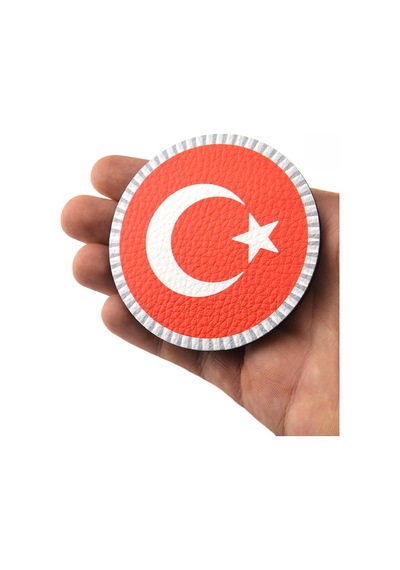 Türkiye Bayrak Yuvarlak - Cırt - Patch - Peç - Arma - 8 Cm Kırmızı
